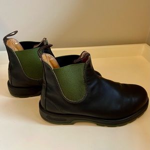 Blundstone with Olive Green Elastic (AU size 8, like new!)